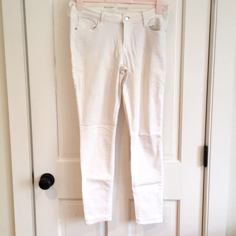 White rockstar mid-rise jeans from Old Navy